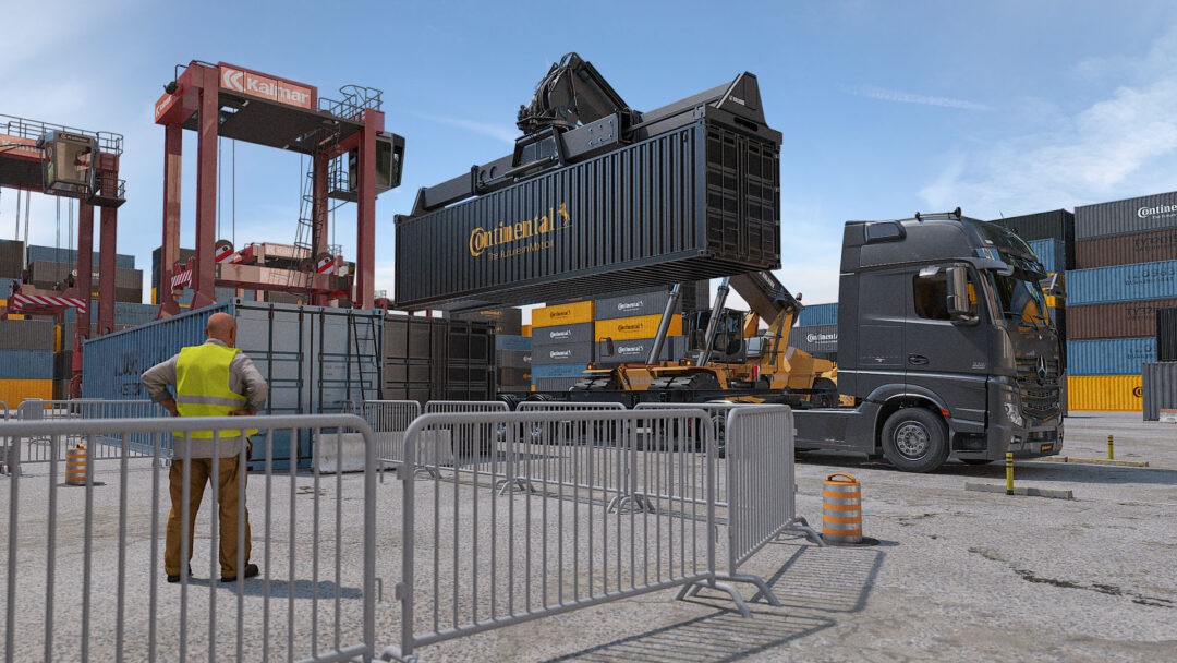 Container Port CGI Visuals for Continental Tires